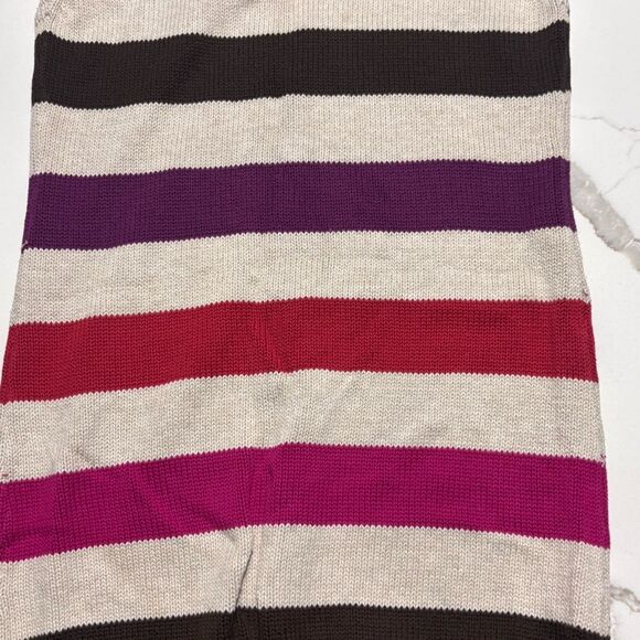 Old Navy | Girls Tan Red Pink Brown Striped Sleeveless Knit Sweater Dress Size S - Picture 9 of 14